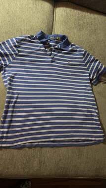 Polo Ralph Lauren Classic Fit XL Striped Soft Cotton Polo Shirt Blue/White